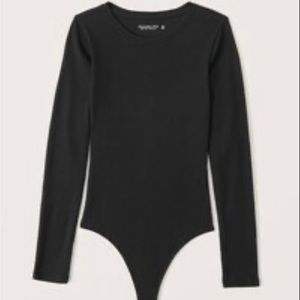 Abercrombie Ribbed Crewneck Bodysuit Long Sleeve